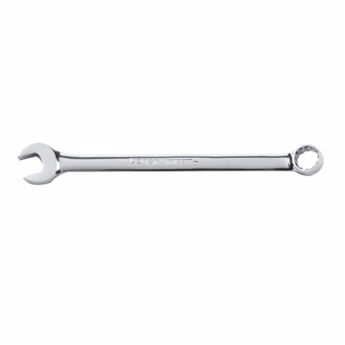 GEARWRENCH® 81737 Long Length Open End Combination Wrench, 7 mm Wrench, 12 Points, 15 deg Offset, 138 mm OAL, Premium Alloy Steel, Polished Chrome